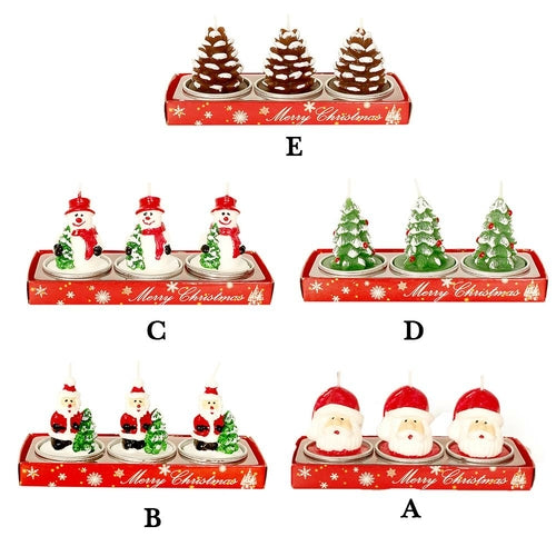 3pcs/Set Christmas Candles