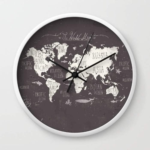 World Map Wall Clock