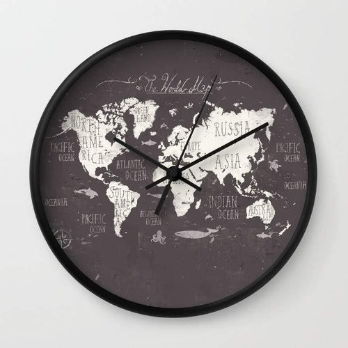 World Map Wall Clock